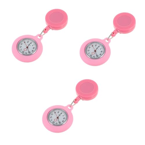 COLLBATH 3St Schwesterntisch pro Watch Medical Watch Krankenschwestern schauen zu Taschenuhr Vintage Taschenuhr mit Kette Frauen Krankenschwester Uhr Krankenschwester Taschenuhr Quarz Rosa von COLLBATH