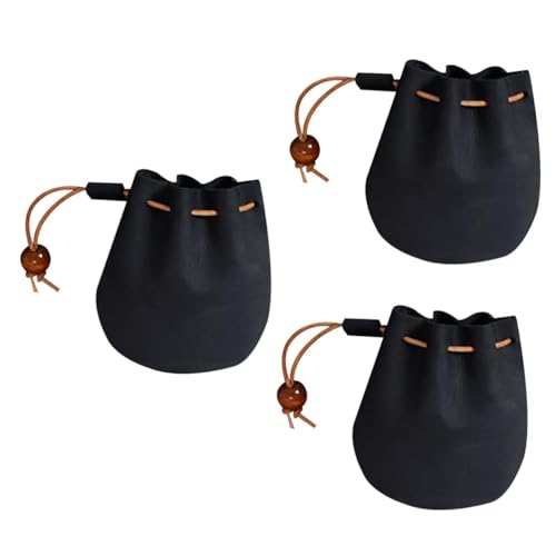 COLLBATH 3 Stück Mini Vintage Geldbörse Leder Wechseltasche Geldbörse Schlüsseltasche Leder Minimalistisches Design von COLLBATH