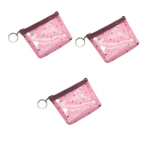 COLLBATH 3st Damen Geldbörse Reißverschluss-geldbörse Damen Kulturbeutel Klarsichtbeutel-schlüsselanhänger Damenhandtasche Münzbeutel Schlüsselanhänger Klare Geldbörse Durchsichtige Clutch von COLLBATH