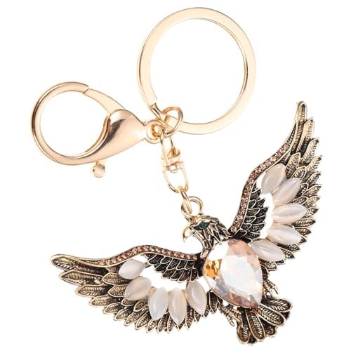 COLLBATH 3stücke Edelstein Schlüsselanhänger Adlerform Retro Design Leicht Und Tragbar Für Schlüssel Und Taschen Festliches Für Familie Und Champagnerfarben von COLLBATH