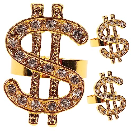 COLLBATH Fingerring Damen Herren 3 Stück Zinklegierung Kreatives Us Design Party Performance Accessoire Modischer für Frauen Mädchen Maskerade Kostüm von COLLBATH