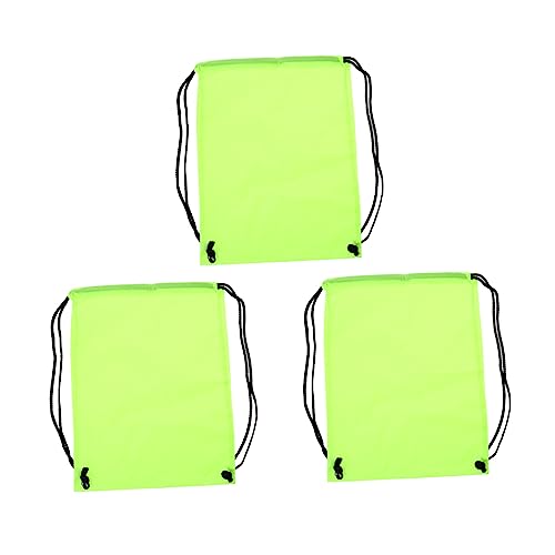 COLLBATH 3 Stück Kordelzug Rucksack Aus Polyester Große Kapazität Wasserabweisend Für Sport Und Reisen Mit Praktischem Schuhfach Fluoreszierendes Grün von COLLBATH