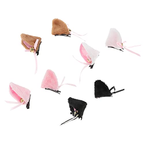 COLLBATH 4 Paar Katzenohren-haarspangen Für Cosplay Halloween-party Mit Klammer Zum Anklipsen Katzenhaarspangen Für Mottopartys Maskenball von COLLBATH