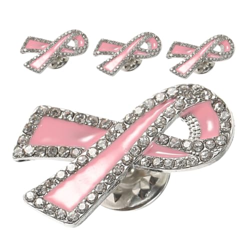 COLLBATH 4 Stück Awareness Broschen mit Roten Vielseitige Anstecknadeln für Damen Modische Brustkrebs bewusstseins anstecker Eleganter Schmuck für Kleidung und Hüte von COLLBATH