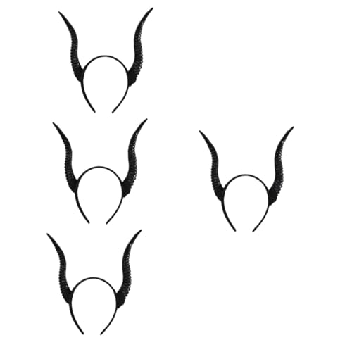 COLLBATH 4 Stück Croissant-Stirnband Cosplay-Hörner Teufelskopfband Party halloween haarreif halloween headband weihnachtsdeko kleider Halloween-Haare Halloween-Haarreifen Plastik Black von COLLBATH