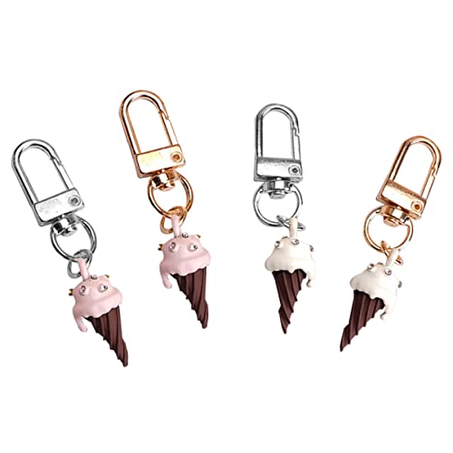 COLLBATH 4stücke Kreativer Schlüsselanhänger Mit Strasssteinen Eiscreme-schlüsselanhänger Schlüsselhalter Autotaschen-zubehör Bunt Aus Metall Gefertigt Langlebig Und Praktisch von COLLBATH