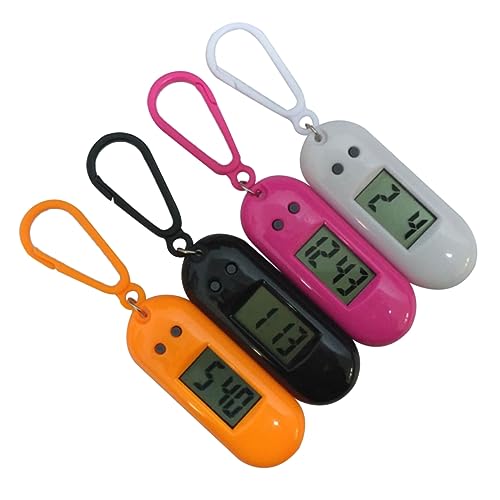 COLLBATH 4stücke Elektronische Taschenuhr Für Junge Mädchen Einfache Clip-Uhr Mit Schlüsselanhänger Praktisch Zum Tragen An Gürtelschlaufen Oder Rucksack von COLLBATH