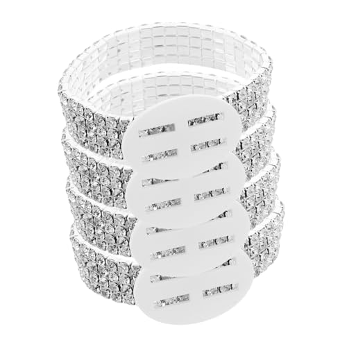 COLLBATH 4 Stück Elastische Wasser-förmige Armreife mit Strasssteinen Verstellbare DIY Armbänder für Hochzeitsdekoration Abschlussball Jubiläum und Party Accessoires von COLLBATH