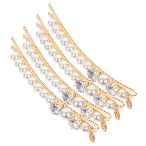 COLLBATH 4 Stück Elegante Perlen haarspangen Funkelnden Strasssteinen Stabile Metallclips für Frauen und Teenager Fester Sitz Stilvoller Haarschmuck für Alltag und Festliche Anlässe von COLLBATH