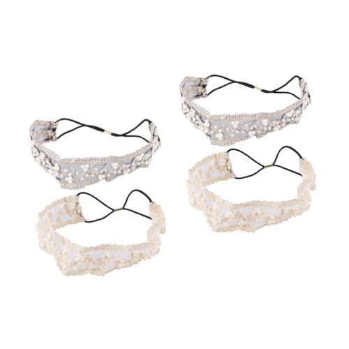COLLBATH 4stücke Süßes -haarband Mit Perlen Elastische Haarschmuck Für Haaraccessoires in Schwarz Und Beige Für Hochzeiten Und von COLLBATH