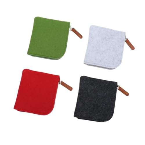 COLLBATH 4stücke Filz-geldbörse Mit Reißverschluss Aufbewahrungstasche Für Münzen Und Kleingeld Mini-Geldbeutel Aus Filzmaterial Geeignet Für Mädchen Und Junge Mädchen Platz Für Scheine Und von COLLBATH