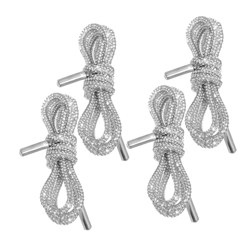 COLLBATH 4 Stück Glitzer Schnürsenkel mit Strasssteinen Langlebig und Verstellbar für Damen Schuhe Kleidung und Accessoires Vielseitig Dekorativ und Modisch von COLLBATH
