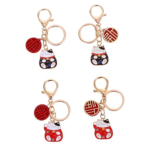 COLLBATH 4 Stück Dekorativer Schlüsselanhänger Mit Glückskatze Schlüsselanhängerschnalle Taschenanhänger von COLLBATH