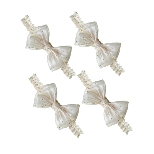 COLLBATH 4 Stück Haarbänder mit Schleife Elastische Dünne Haarschleifen für Mädchen Weiche Bequeme Kopfband-accessoires für Neugeborene Kleinkinder Festliche Anlässe und Fotosessions von COLLBATH