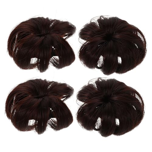 COLLBATH 4 Stück Haarschmuck-Set für flexible donut brötchen Klauenhaarbrötchen Donut-Haarknoten machen Kleine Mädchen Haarzubehör Brötchen für Haardonut chemische Faser Kaffee von COLLBATH