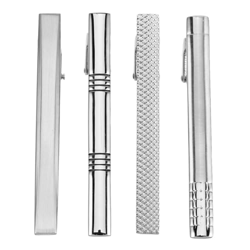 COLLBATH 4 Stück Herren Krawattenclip Set Teiliges Metall Krawattennadel Set für Formelle Anlässe Anpassbar für Verschiedene Krawattenbreiten Elegantes Design für Hochzeiten und Business von COLLBATH