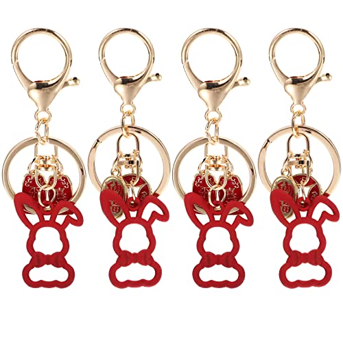 COLLBATH 4er-Set Cartoon-Kaninchen Schlüsselanhänger -Jahr Kaninchen-anhänger Auto-schlüsselanhänger Taschenanhänger von COLLBATH