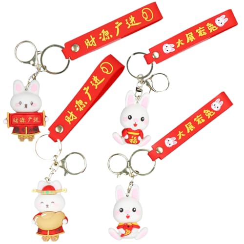 COLLBATH 4 Stück Häschen-schlüsselanhänger Verschleißfestes Taschenornament Dekorative Taschenanhänger Kompakter Schlüsselanhänger von COLLBATH