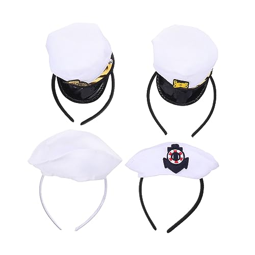 COLLBATH Mini-stirnband Mit Kapitänsmütze Für Jungen Und Mädchen 4 Stück Neuartiges Stirnband Für Halloween-partys Zufälliger Stil von COLLBATH