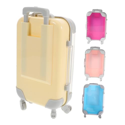 COLLBATH 4 Stück Make Up Aufbewahrungsboxen Mini Koffer Kunststoff Durchsichtig Leicht Robust Reise Schminkboxen Stilvoll für Frauen Mädchen von COLLBATH