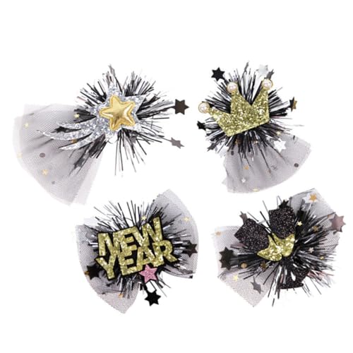 COLLBATH 4 Stück Neujahrs-haarspangen für Damen Langlebige Leichte Haarklammern mit Chinesischem Frühlingsfest-design Stabiles Haarschmuck Party Foto-requisiten Festliche Kopfbedeckung von COLLBATH
