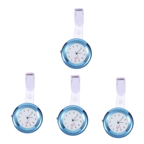 COLLBATH 4 Stück Schwesterntisch pro Watch Medical Watch Nurse Watch Taschen- -Uhrenaufsatz Krankenschwester-Stift Krankenschwester Uhr Schwesternuhren für Damen Legierung Blue von COLLBATH