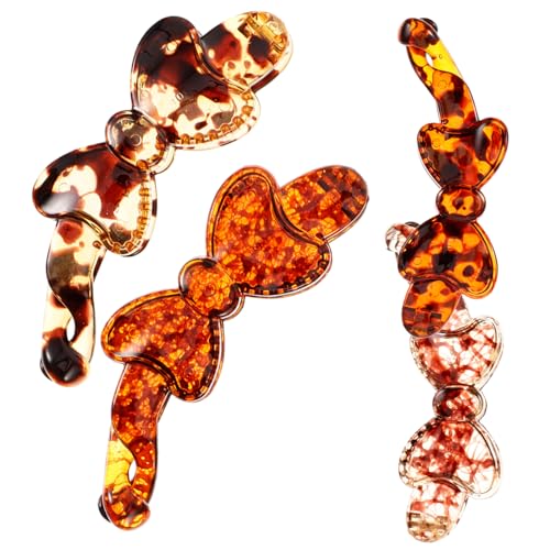 COLLBATH 4 Stück Teiliges Bananen Haarclips aus Strapazierfähigem Resin mit Zartem Schleifendesign Robuste Verzahnte Haarklammern für Damen Sicherer bei Langem Haar Vielseitig für Alltag von COLLBATH