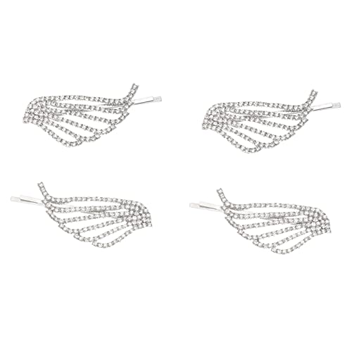 COLLBATH 4 Stück Teiliges Glänzende Flügel Haarklammern mit Strasssteinen Seitliche Haarspangen für Mädchen Langlebiger Legierung Haarschmuck für Partys Weihnachten und Festliche Anlässe von COLLBATH
