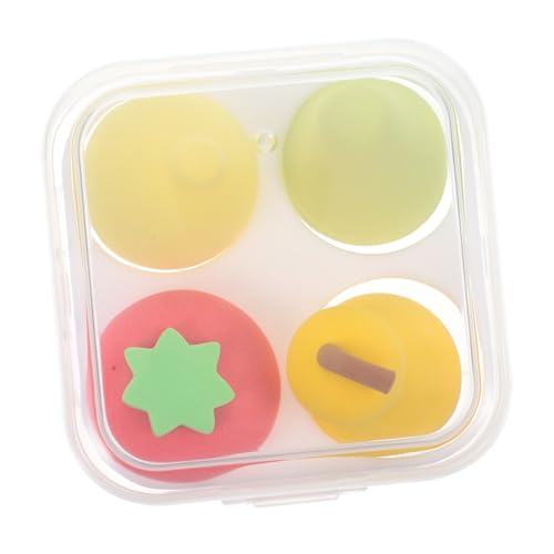 COLLBATH 4 Stück Teiliges Make up Schwamm mit Aufbewahrungsbox Kleine Weiche Kosmetik puderquaste für Flüssige und Trockene Foundation Hautfreundlich für Frauen und Reisegebrauch von COLLBATH