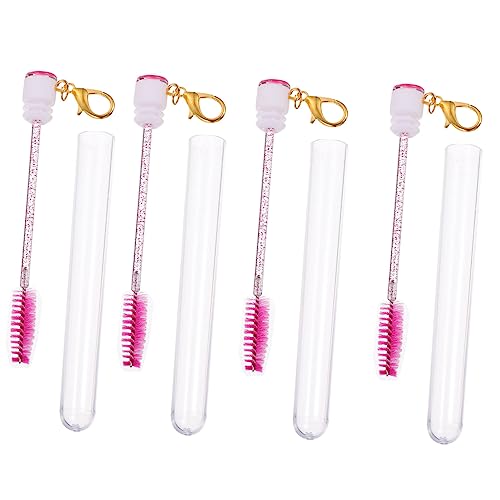 COLLBATH 4 Stück Teiliges Mascara Wimpernbürsten in Tragbaren Robusten mit Schlüsselanhänger Langlebig und Leicht für Anfänger Make up profis und Reisen Praktische Lange Wimpernpinsel in von COLLBATH