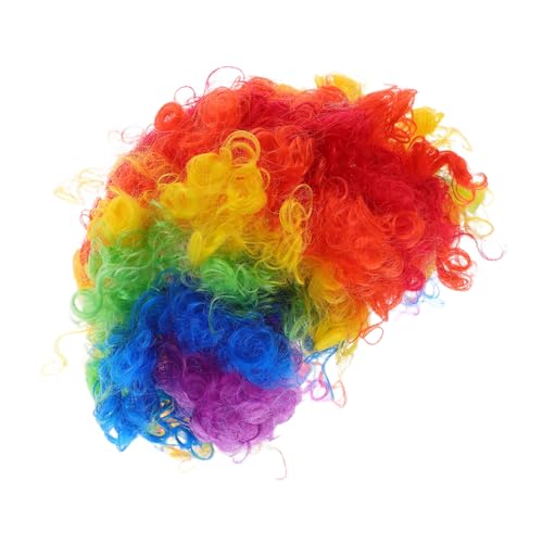 COLLBATH 4 Stück Teiliges Party kostümperücke Bunte Afro Disco Locken Perücken Clown Haar für Damen Herren Verstellbar Leicht Atmungsaktiv für Halloween Weihnachtsfeier von COLLBATH
