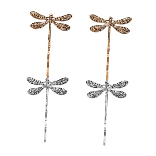 COLLBATH 4 Stück Teiliges Retro Libellen Haarklammern aus Metall Vielseitige Haarspangen für Damen Fester Halt für Stirn und Seitenhaar Eleganter Haarschmuck für Alltag und Besondere von COLLBATH