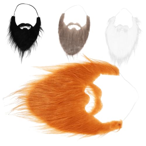 COLLBATH 4 Stück Teiliges Set von Weihnachtsmann Faux Bärten für Kostümpartys Leichte Elastische und Wiederverwendbare Gesichtsbehaarung für Festliche Auftritte und Weihnachtsfeiern von COLLBATH