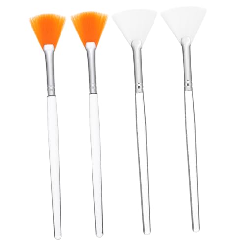 COLLBATH 4 Stück Teiliges Weicher Gesichtsmaske Pinsel Flexible Fächerform Sanfte Pflege für Gesichtspartien Wiederverwendbar Einfach zu Reinigen Langlebig für Professionelle und Tägliche von COLLBATH