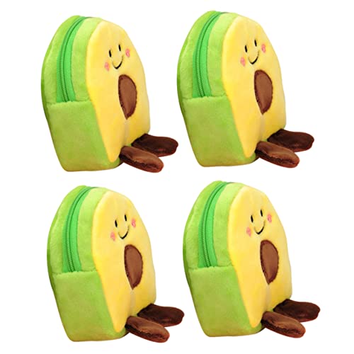 COLLBATH 4stücke Plüsch Münzbeutel in Avocado-Form Wechselgeldtasche Für Mädchen Aus Hochwertigem Material Kompakt Und Leicht Für Tägliche Nutzung von COLLBATH