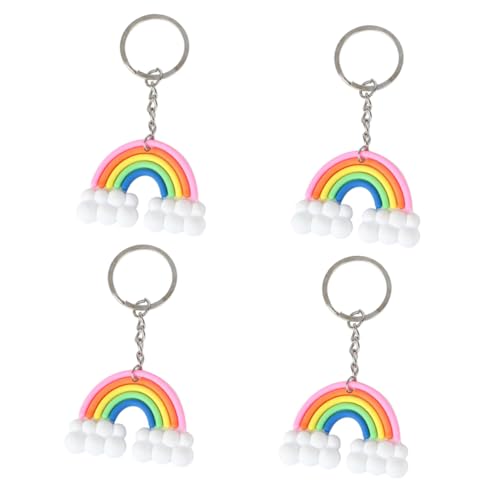 COLLBATH Schlüsseltasche- 4-TLG. Regenbogen-schlüsselanhänger Charms-Set Dekorativ Für Weihnachten Geburtstagsparty Halloween Zufällige Farbe von COLLBATH