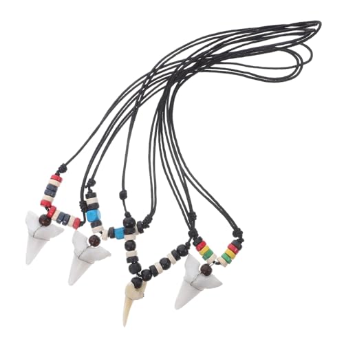 COLLBATH 4 Teilige Party Halskette Strand Halskette Strand Surfer Anhänger Zahn Anhänger Herren Zahn Für Männer von COLLBATH