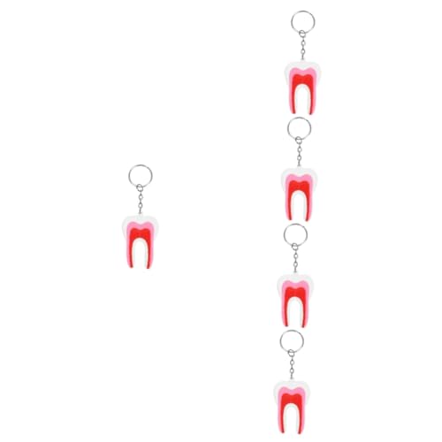 COLLBATH 5 Sets Zahnförmiger Schlüsselanhänger- Schlüsselhalter Tragbar Rund Für Schlüsselanhänger Dekoration 8 Stück X 5 von COLLBATH