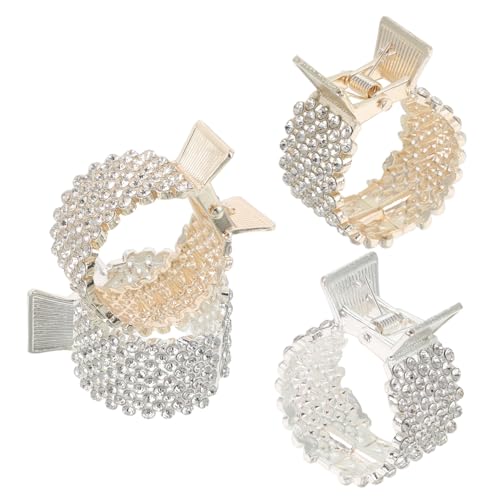 COLLBATH 4stücke Metall Haarspangen Für Frauen Glitzernde Haarklammern Mit Strasssteinen Manschetten Für Hohe Zöpfe Dekoratives Haarzubehör Für Partys Und von COLLBATH