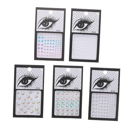 COLLBATH 5 Blätter Wasserfeste Gesichtsschmuck Aufkleber mit Perlen und Glitzersteinen Selbstklebende Strass Ohrstecker Sticker für Mädchen Vielseitig für Make up Nägel Körper bei von COLLBATH