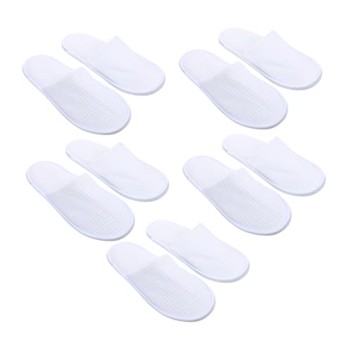 COLLBATH 5 Paare Baumwoll Hausschuhe mit Rutschfester Sohle Komfortable Gästehausschuhe für Hotel Spa und Zuhause Unisex Atmungsaktiv Leichter Reise und Schlafzimmerpantoffeln Zufälliger von COLLBATH