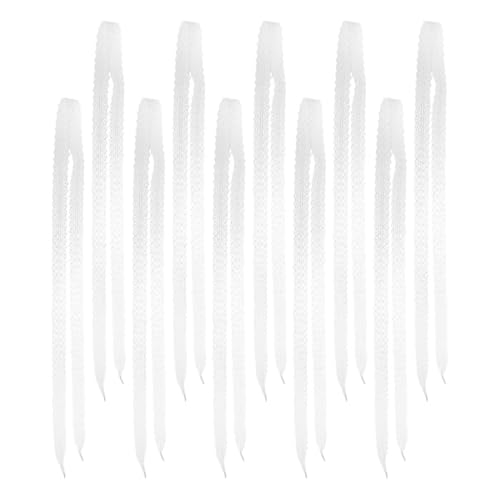 COLLBATH 5 Paare Lace Schnürsenkel für Damen Teiliges Weiß mit Dekorativem Spitzenmuster für Sneakers und Freizeitschuhe Schuhdekoration für Verschiedene Anlässe von COLLBATH
