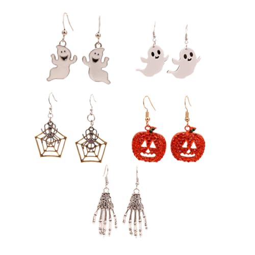COLLBATH 5 Paare Pack Kreative Halloween Ohrhänger mit Lustige Festival Ohrringe für Damen Geschenkidee für Halloween Besondere Anlässe von COLLBATH