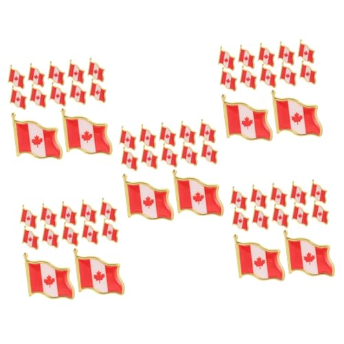 COLLBATH 5 Sätze Fahnenbrosche Patch Flagge Ahornblattstift Ahornblatt-brosche Ahornblatt-abzeichen Kanada Souvenir Schal Brosche Männer Reversnadel Kanada-abzeichen Eisen Rot 25 Stück * 5 von COLLBATH