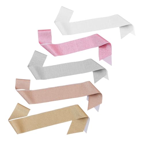 COLLBATH 5 Stück Blank Schulterbänder für Hochzeiten Geburtstagsfeiern und Abschlussfeiern Anpassbare Gürtel Roségold Silber Hellgold und Weiß für Kreative Veranstaltungen von COLLBATH