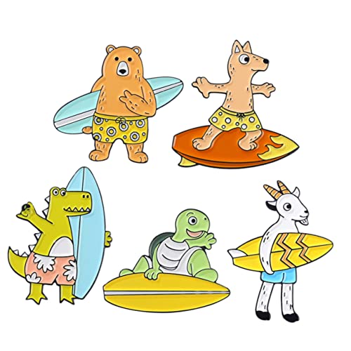 COLLBATH 5stücke Emaille Broschen Cartoon Tier Broschen Kleidung Revers Pins Hut Pins Aus Legierung Für Damen Mädchen von COLLBATH