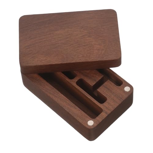 COLLBATH 5 Stück Cufflinks Walnussholz Praktische Manschettenknopf Aufbewahrung Hochwertige Schmuckschatulle für Anlässe Robuste Langlebige Verpackung für Herren Accessoires von COLLBATH