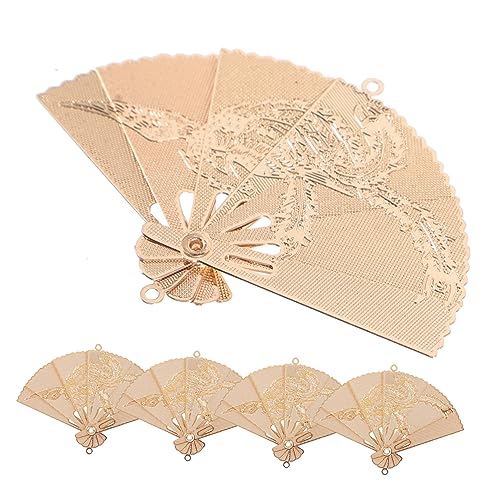 COLLBATH 5 Stück Faltbarer Fächer Messinganhänger Schmuckherstellung Für Faltbare Charm Accessoires Damenanhänger Tragbare Fächer Kupfer von COLLBATH