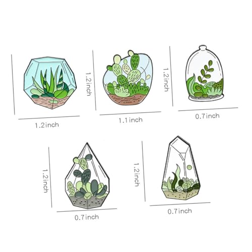 COLLBATH 5 Stück Kreative Pflanzenbrosche Cartoon Anstecker Sukkulenten Stilvolle Kleidung Accessoire Geschenk für Damen Herren Taschen Jacken von COLLBATH