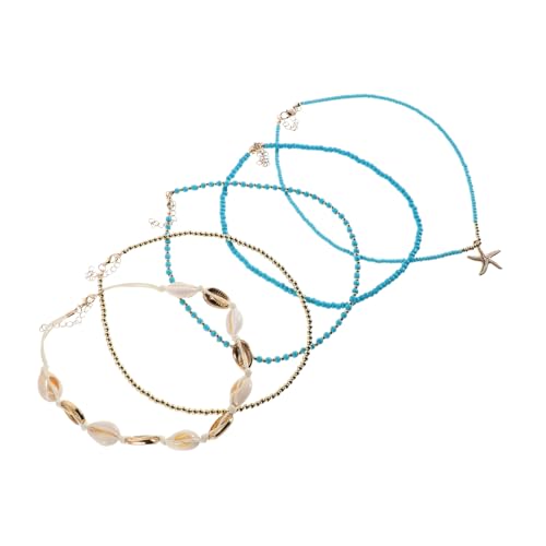 COLLBATH 5 Stück Teiliges Boho Halskettenset mit Bunten Perlen Anhängern Mehrlagiges Design für Damen für Strandpartys Langlebig von COLLBATH